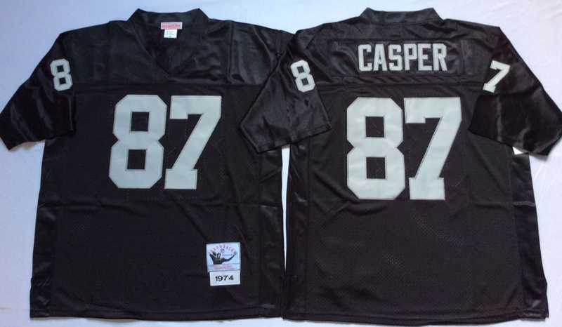 Raiders 87 Dave Casper Black M&N Throwback Jersey->nfl m&n throwback->NFL Jersey